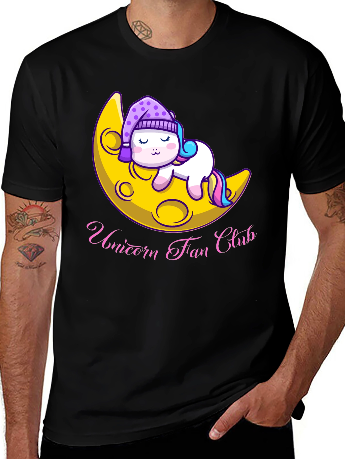 Unicorn Fan Club T-Shirt Sleeping on the Moon