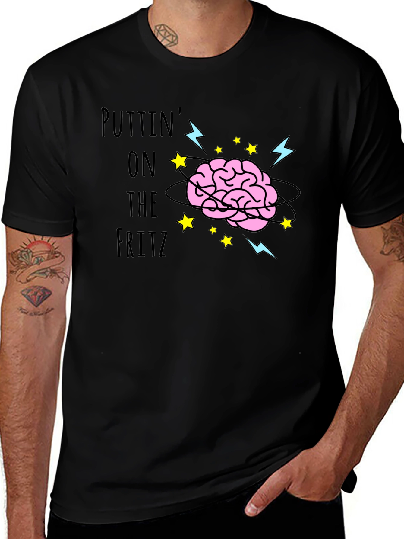 Variant 27 of Brain Power Tee - Putting on the Fritz!