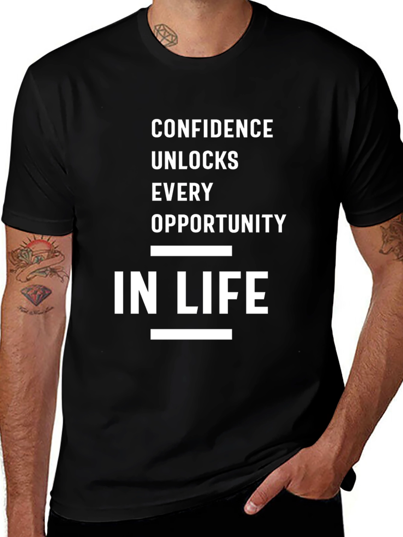 Variant 14 of Confidence Unlocks Opportunity T-Shirt - Inspirational Tee