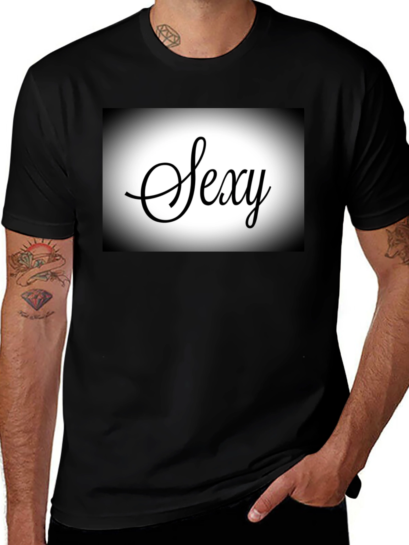 Variant 25 of Sexy Script Black T-Shirt