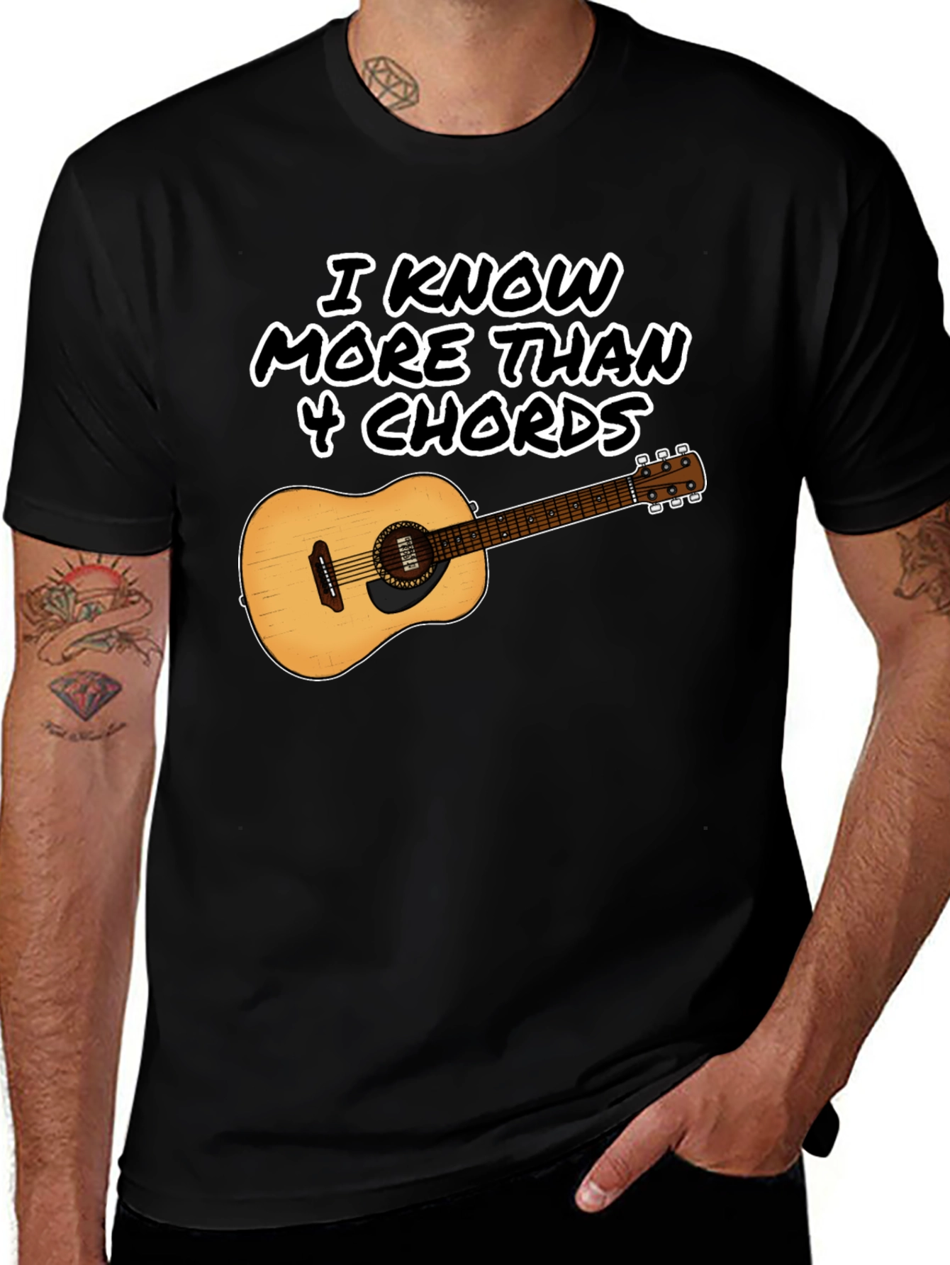 Variant 2 of I Know More Than 4 Chords Guitar T-Shirt