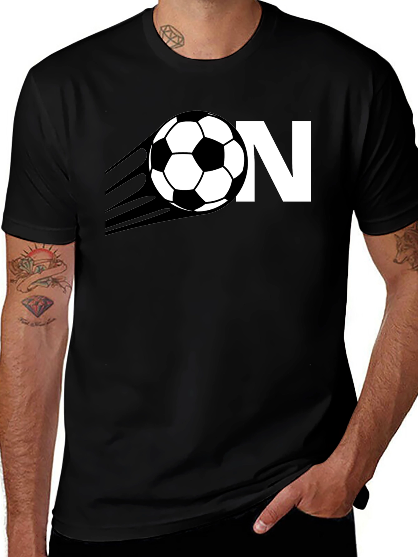 Variant 15 of Soccer On Black T-Shirt