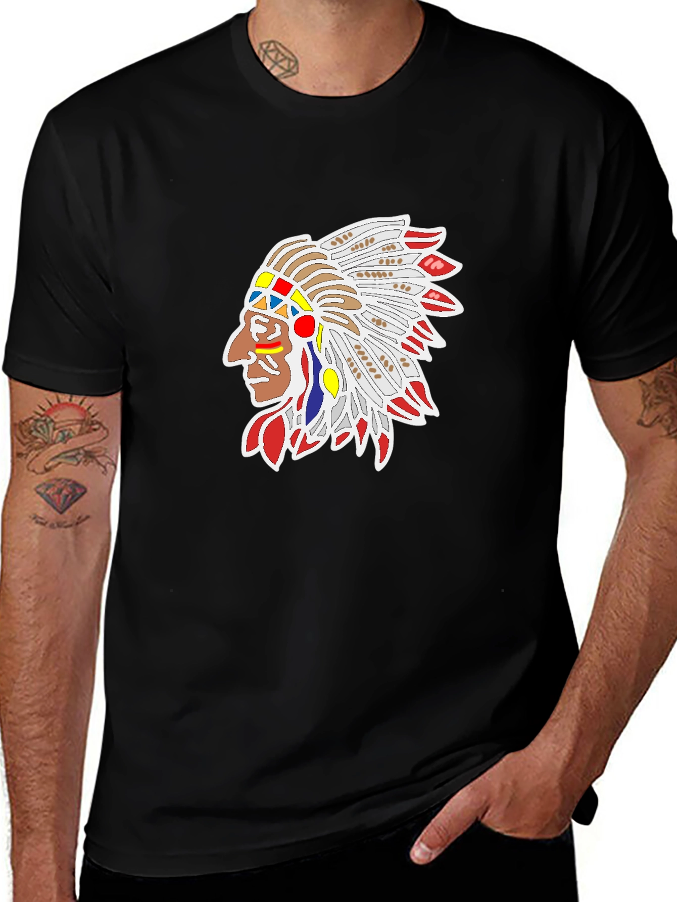 Native American Chief T-Shirt - Black