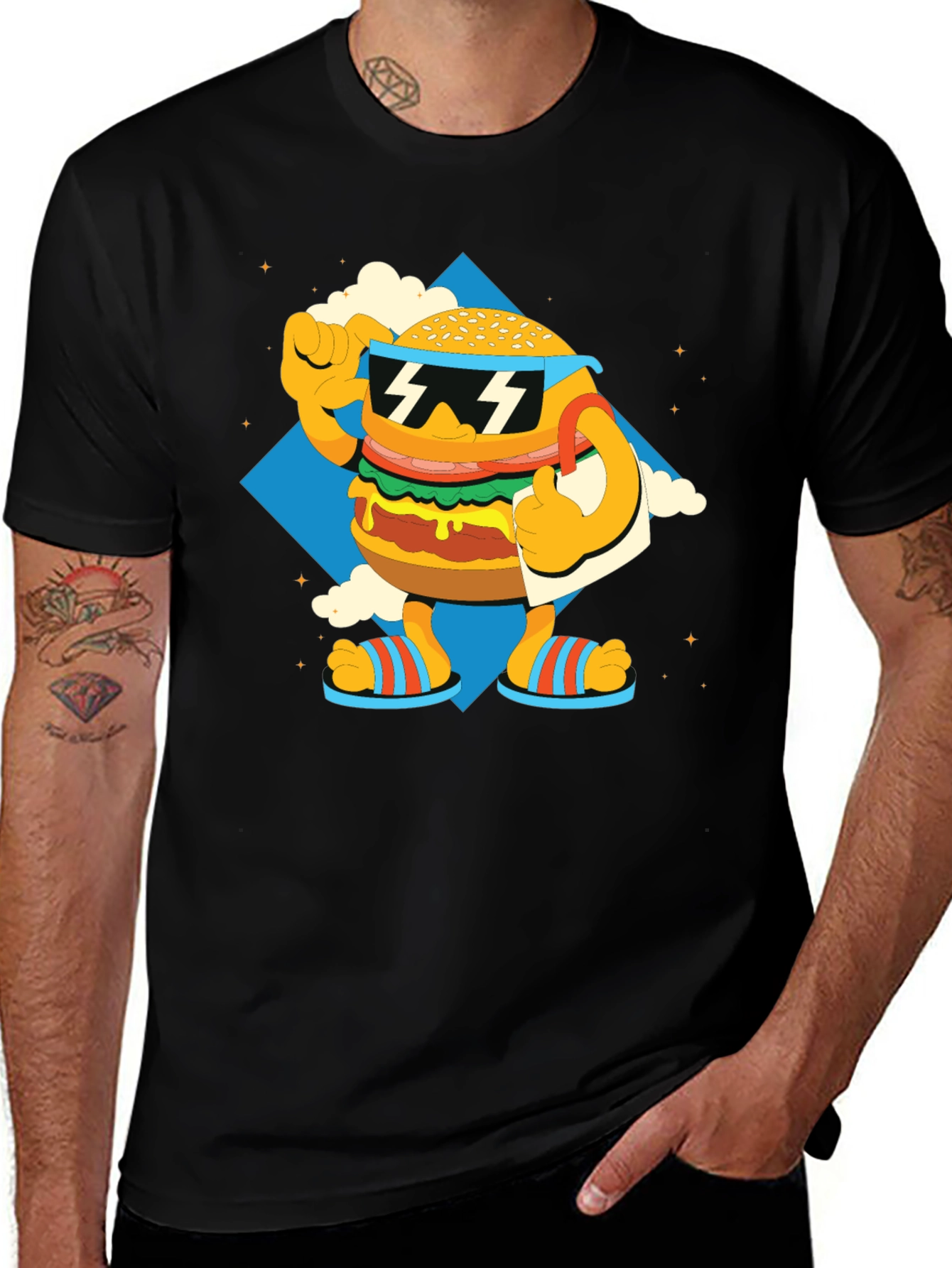 Variant 5 of Burger Dude Graphic Tee