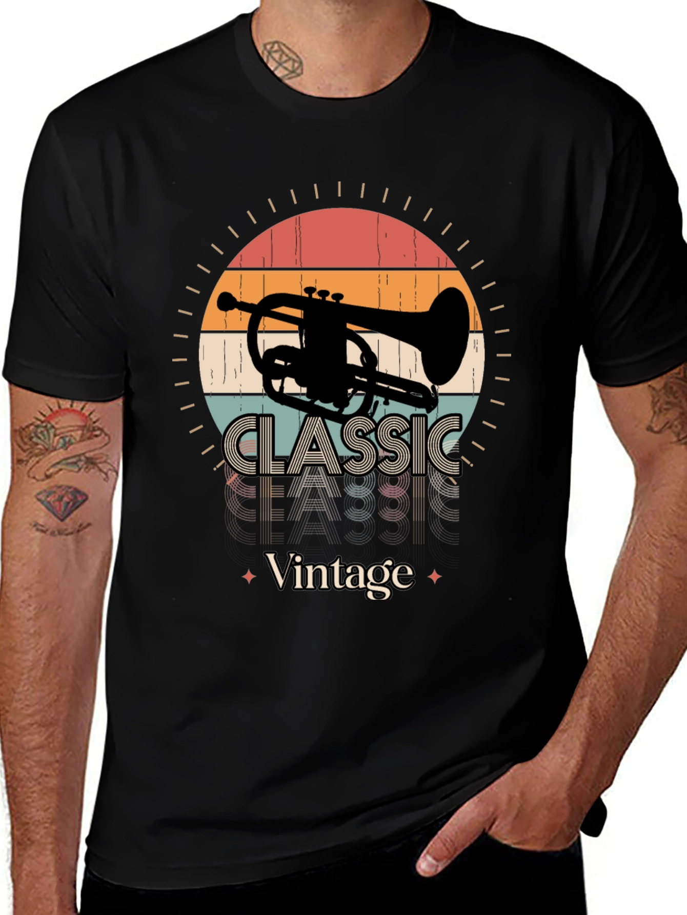 Variant 20 of Classic Vintage Trumpet Graphic T-Shirt