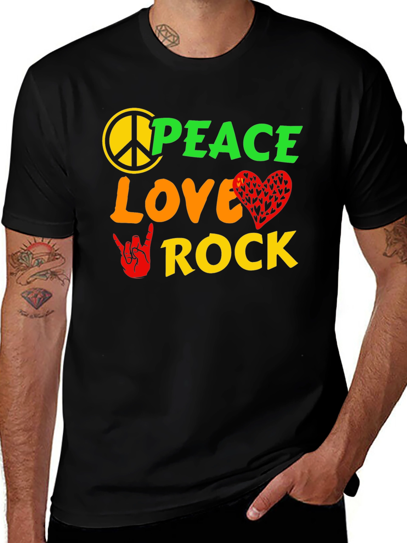 Variant 22 of Peace Love Rock Graphic T-Shirt