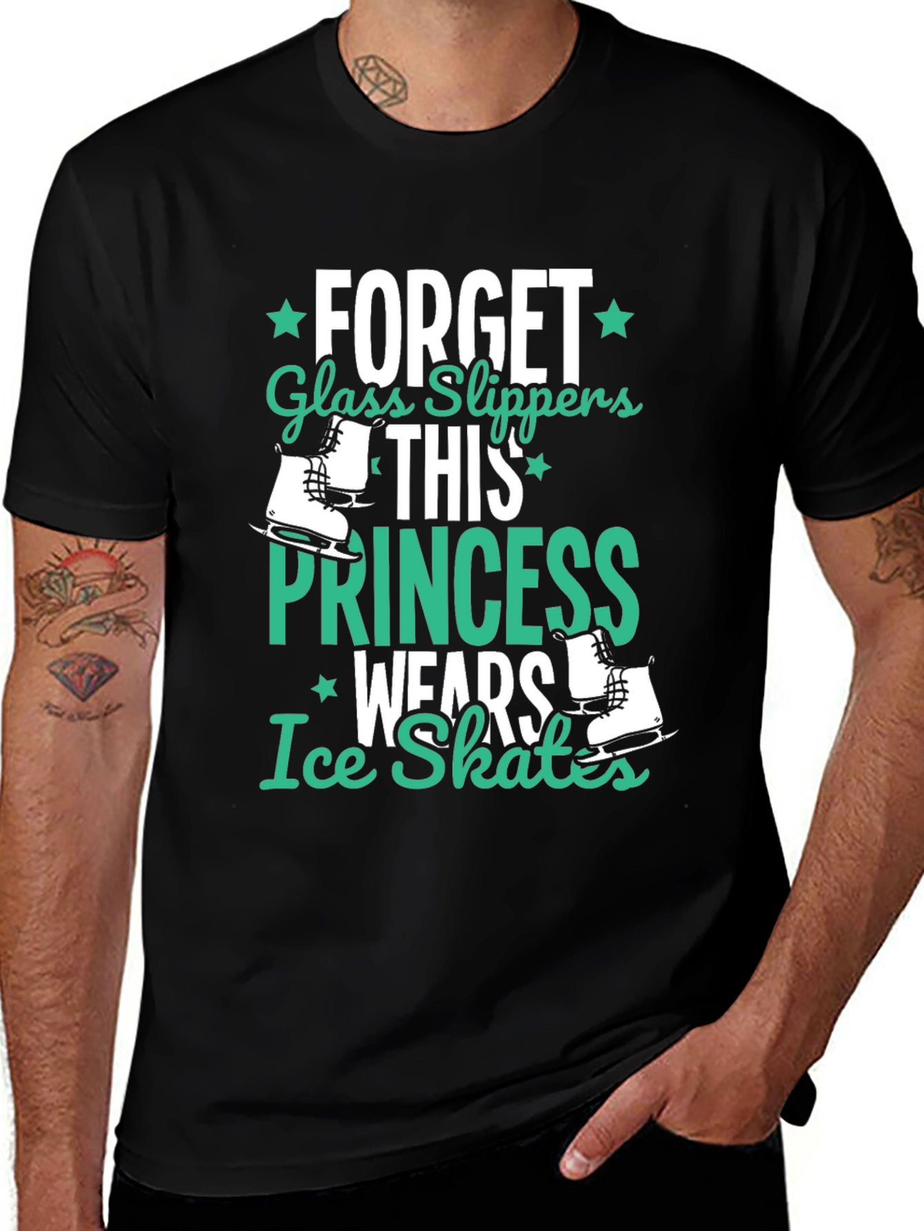Variant 19 of Ice Skates Princess Black T-Shirt