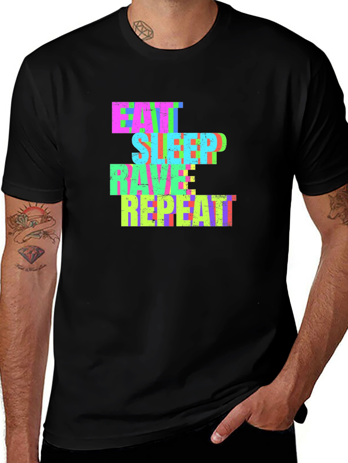 Variant 10 of Eat Sleep Rave Repeat Graphic T-Shirt