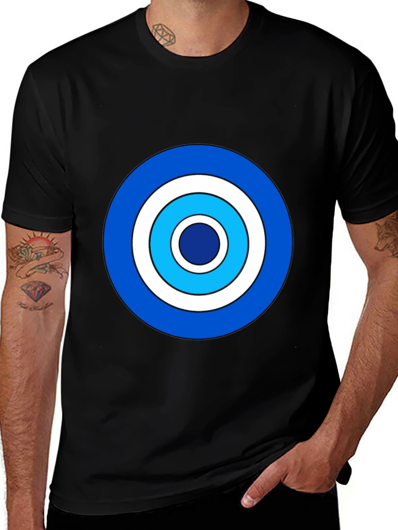 Black Bullseye Graphic Tee - Bold Target Design main image