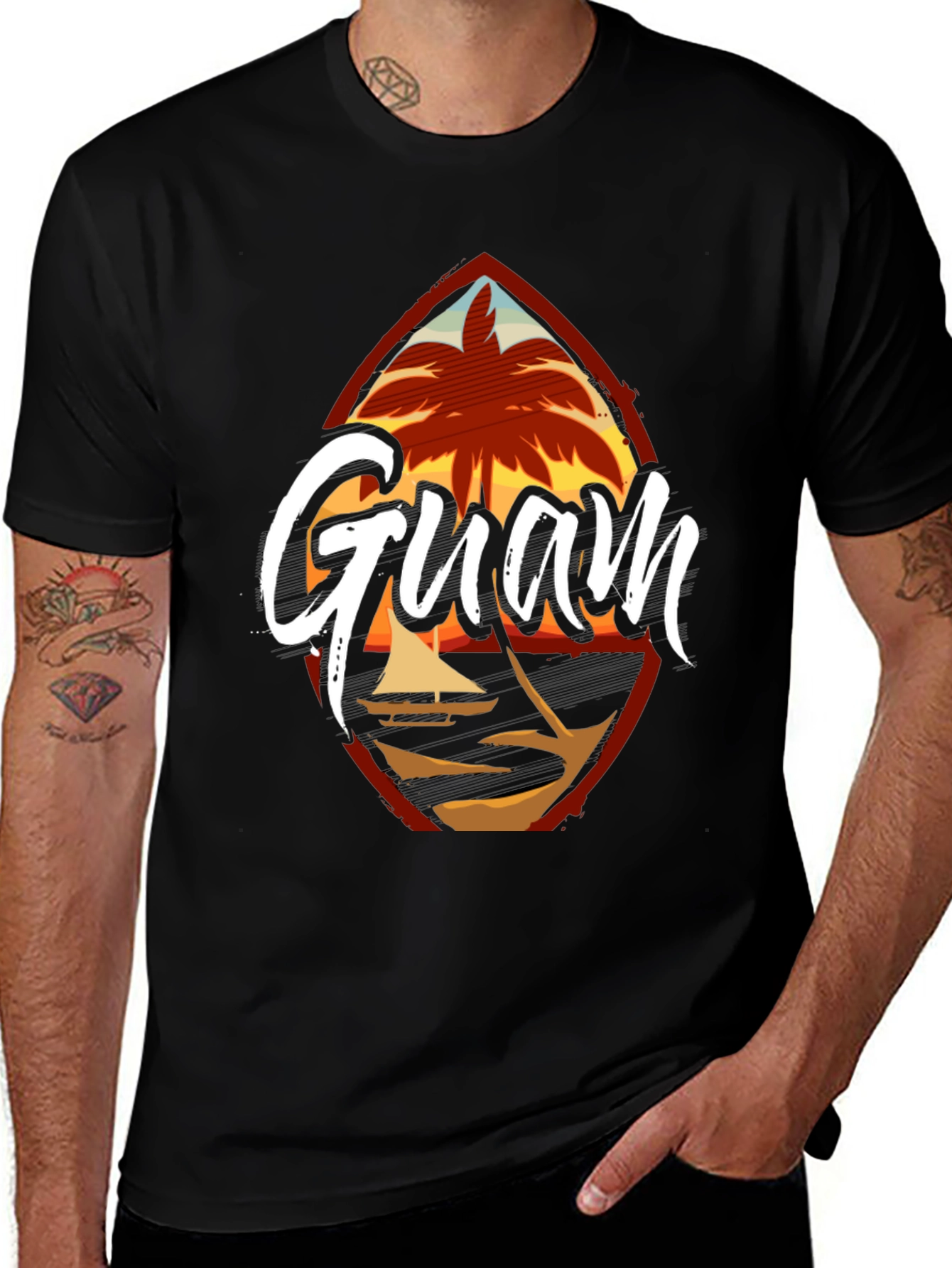 Variant 3 of Guam Island Black T-Shirt