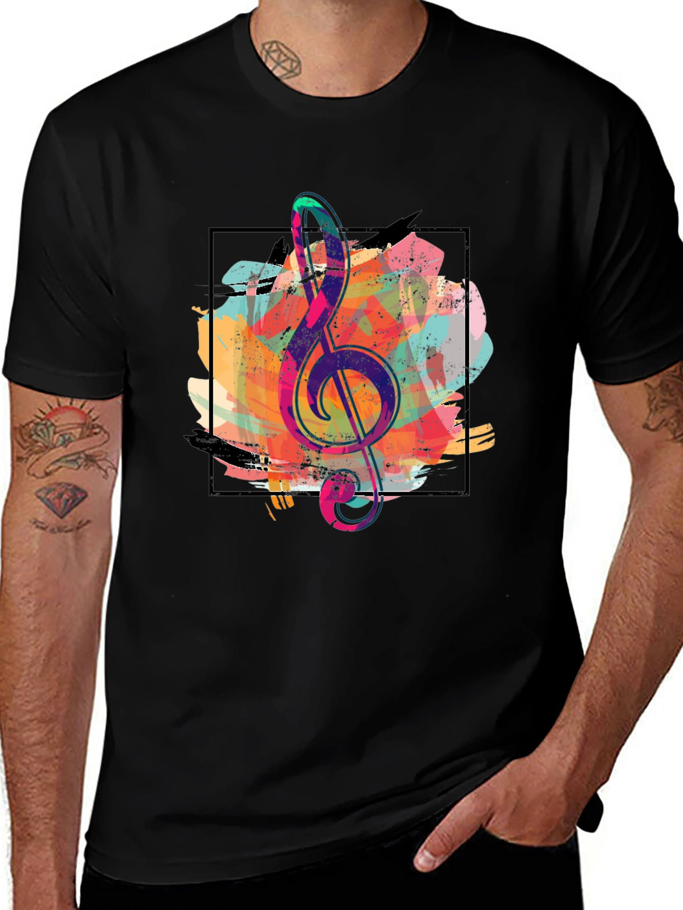 Variant 28 of Colorful Treble Clef Music Graphic T-Shirt