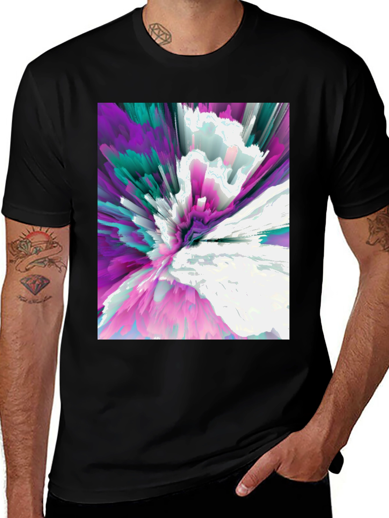 Abstract Explosion Graphic Tee - Modern Art T-Shirt