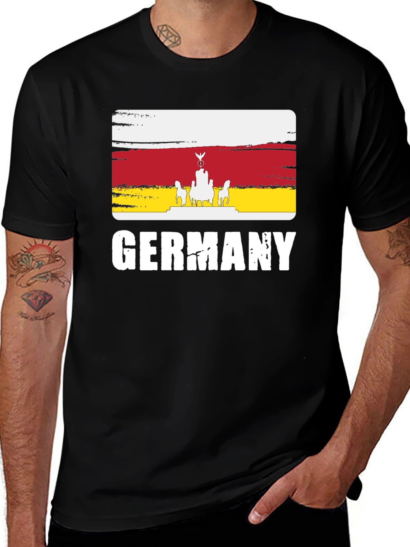 Germany Flag T-Shirt - Berlin Brandenburg Gate Tee