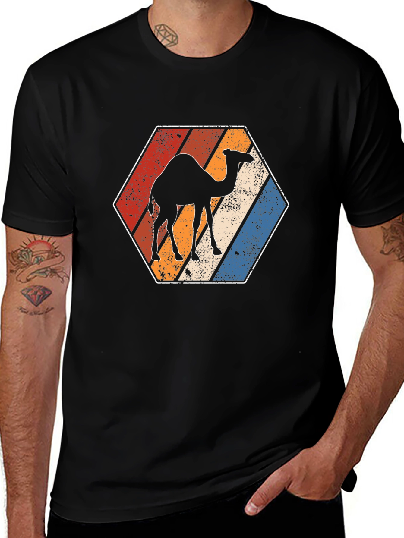 Variant 24 of Retro Camel T-Shirt - Desert Vibes