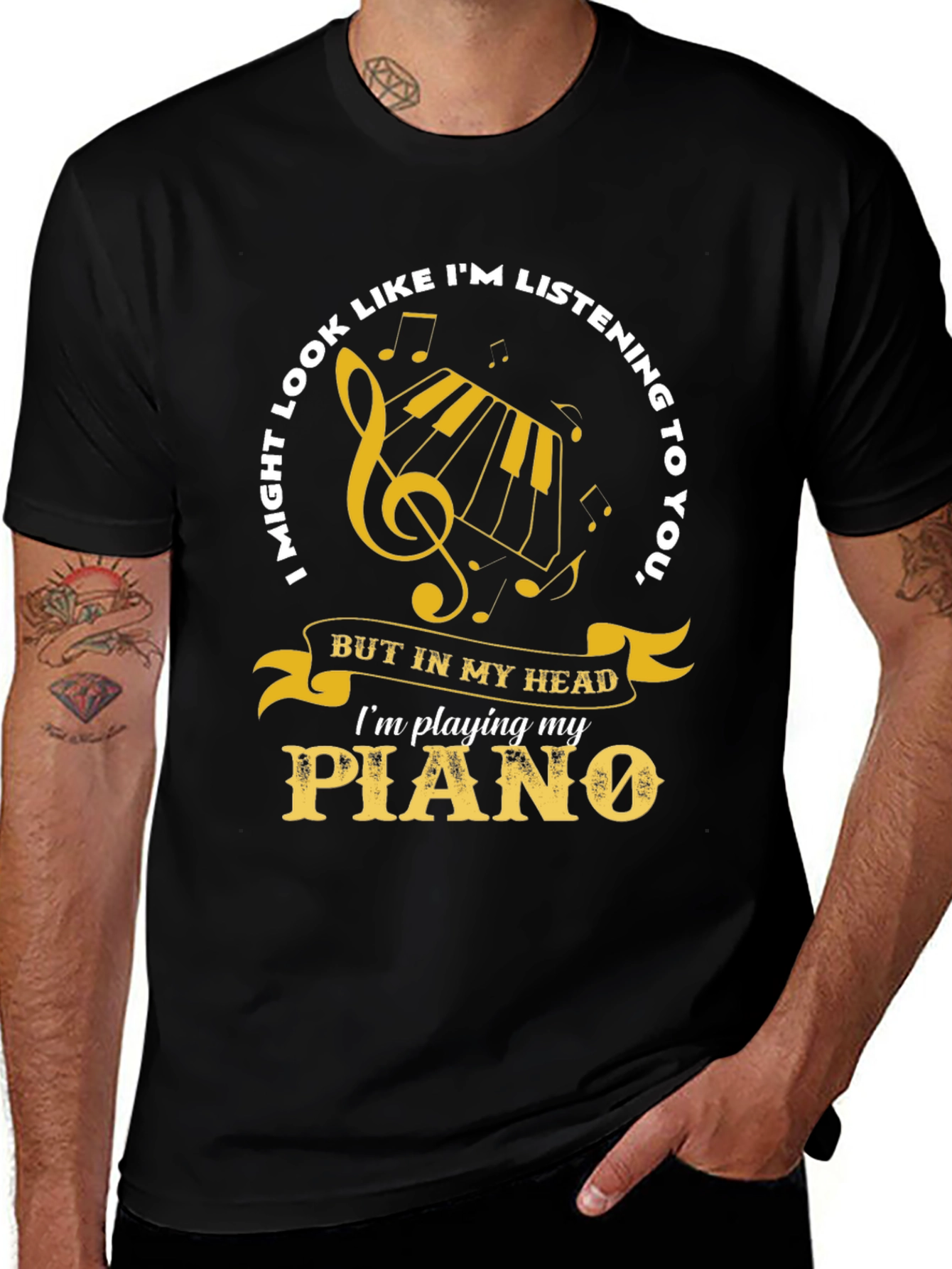 Variant 20 of I'm Playing Piano T-Shirt - Music Lover Tee