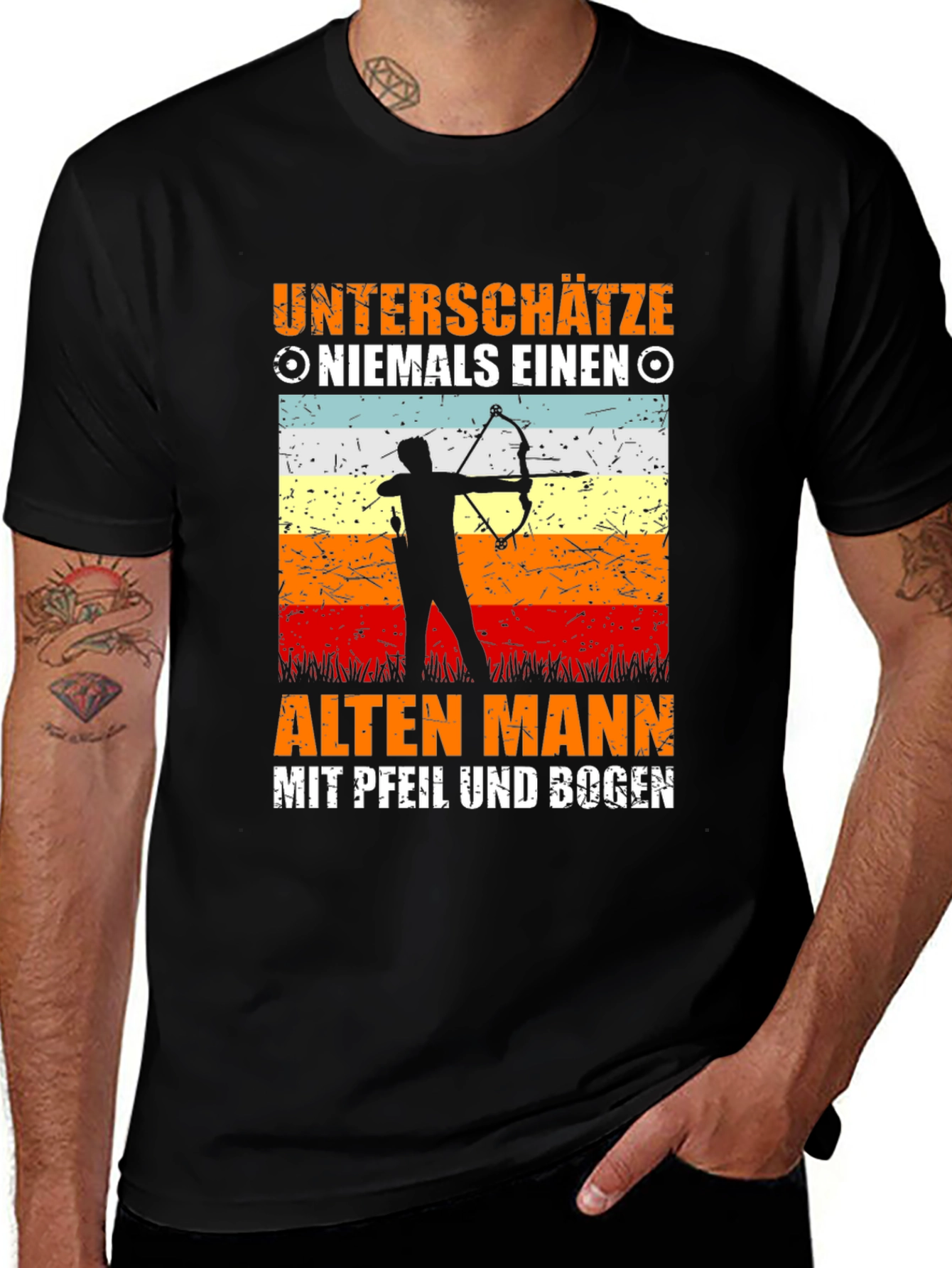 Variant 16 of Never Underestimate Old Man Archery T-Shirt