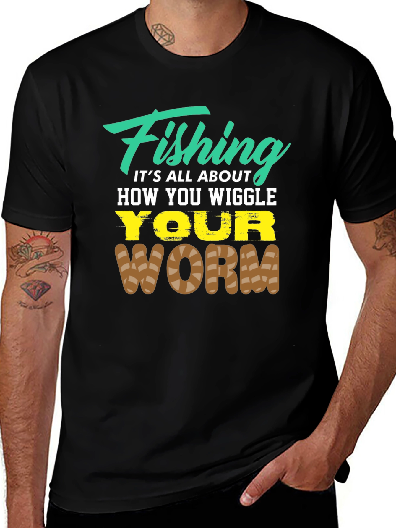 Variant 21 of Fishing Wiggle Your Worm Graphic Tee