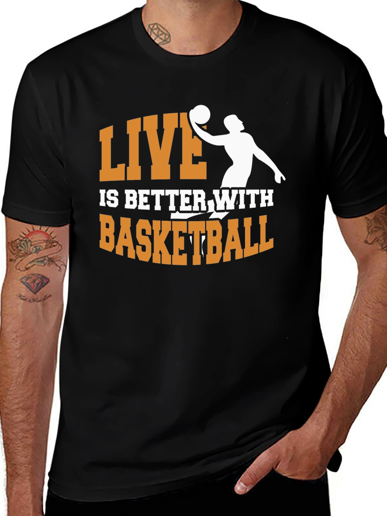 Variant 13 of Basketball Graphic Tee - Live is Better with Basketball