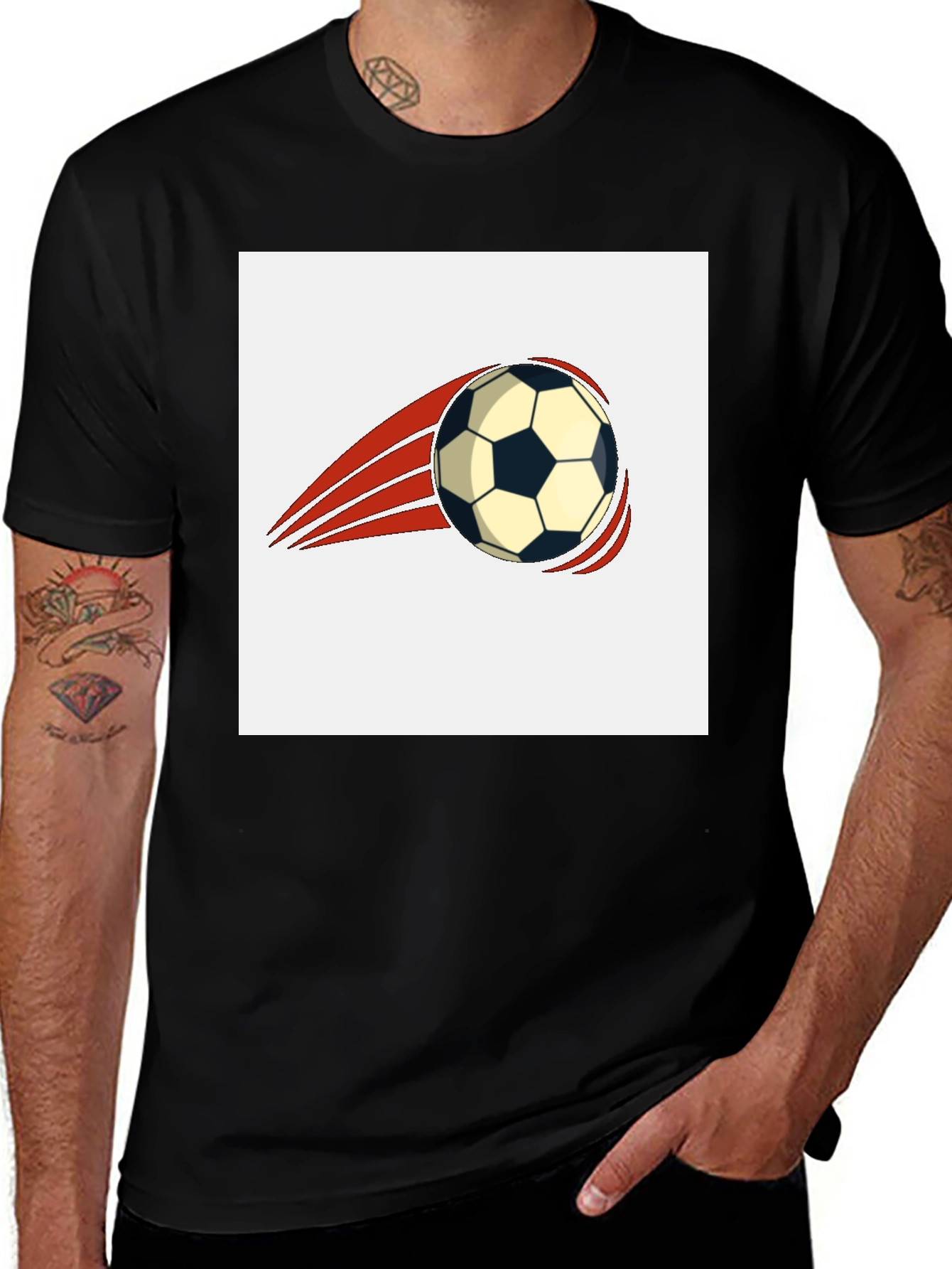 Variant 11 of Soccer Ball Graphic Tee - Black