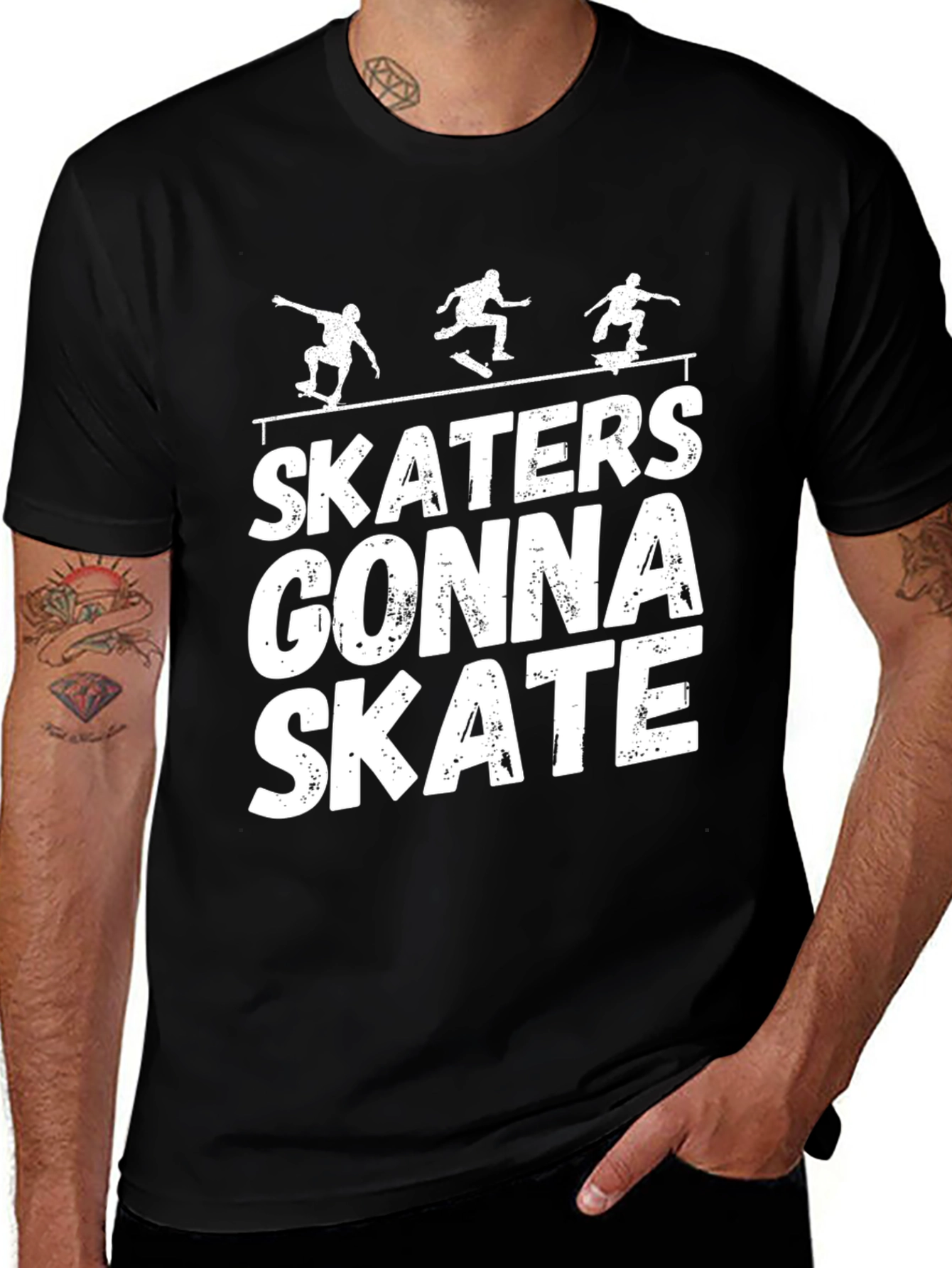 Variant 11 of Skaters Gonna Skate Graphic T-Shirt - Black