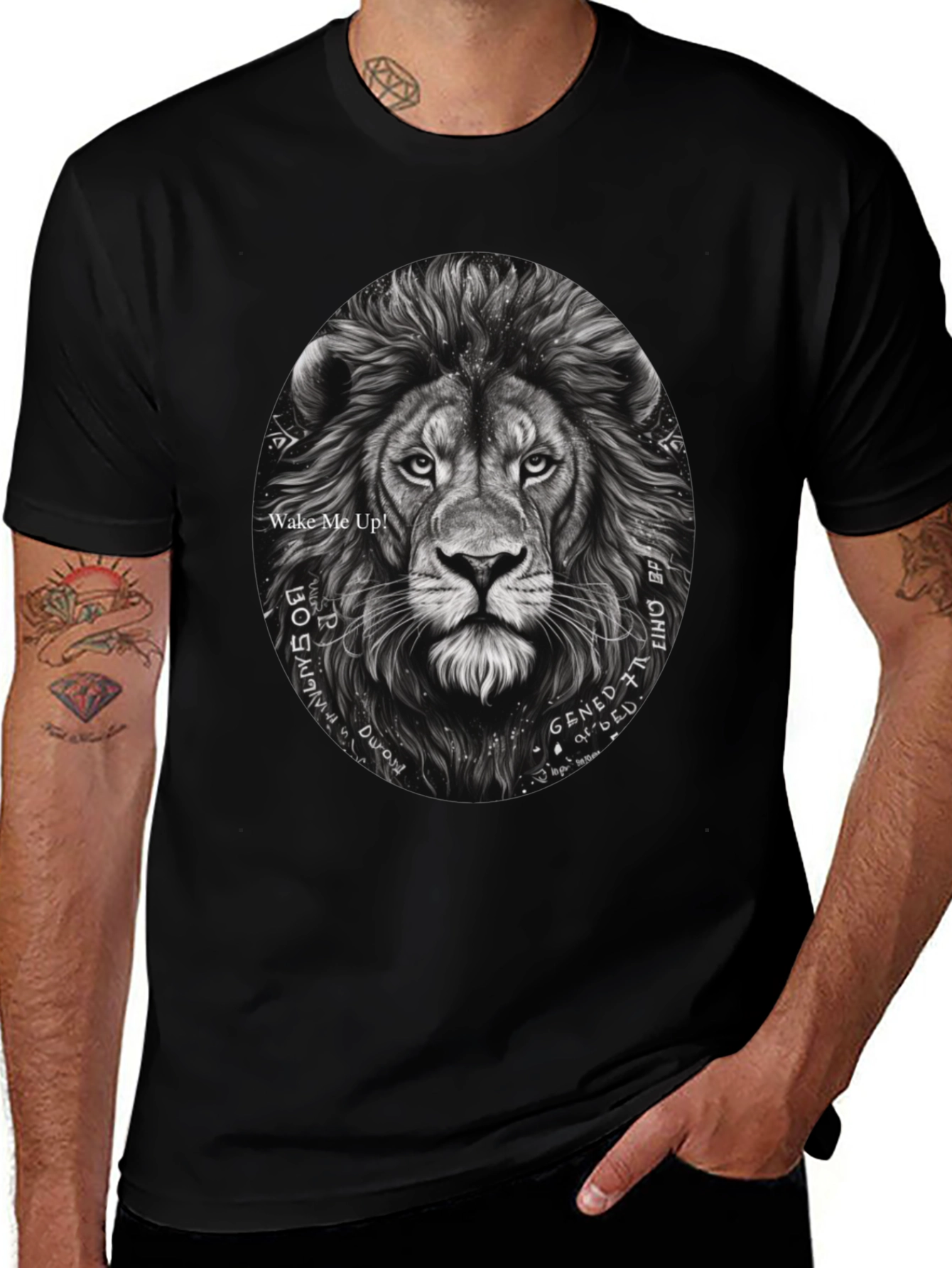Variant 30 of Lion Graphic Print Crew Neck T-Shirt