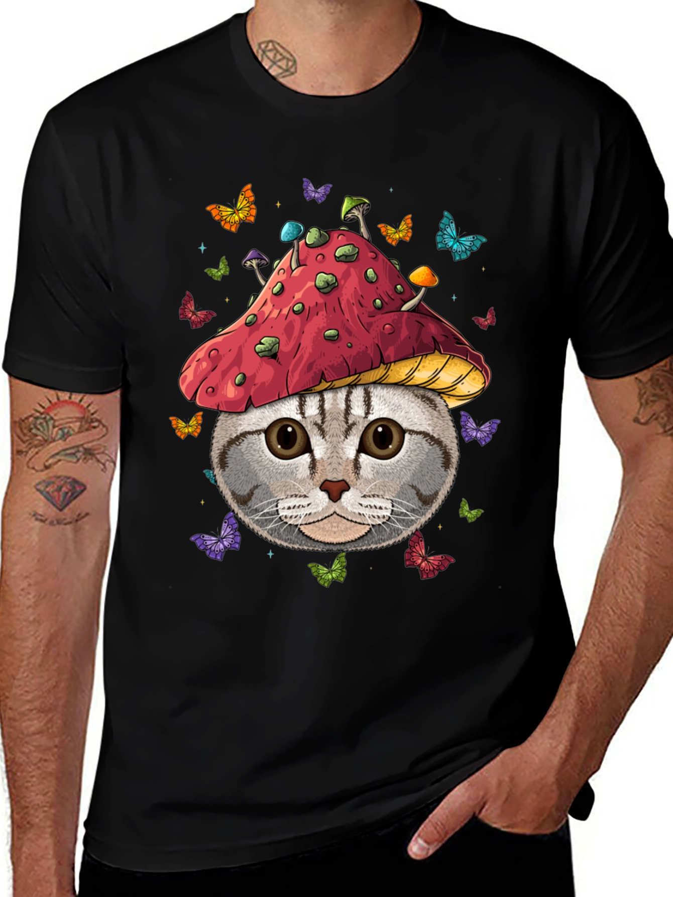 Variant 21 of Mushroom Cat T-Shirt - Unique Graphic Tee