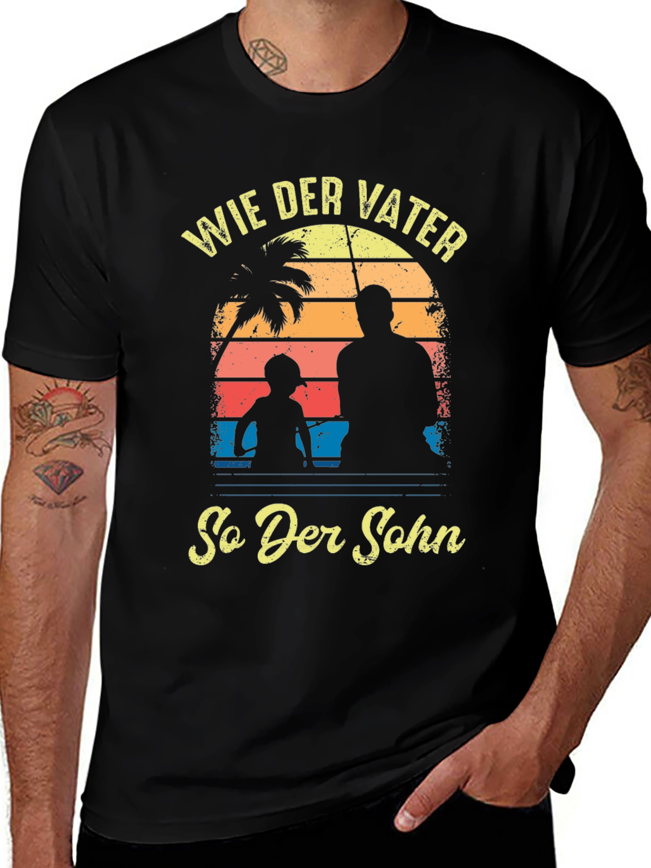 Variant 14 of Wie Der Vater So Der Sohn Black T-Shirt