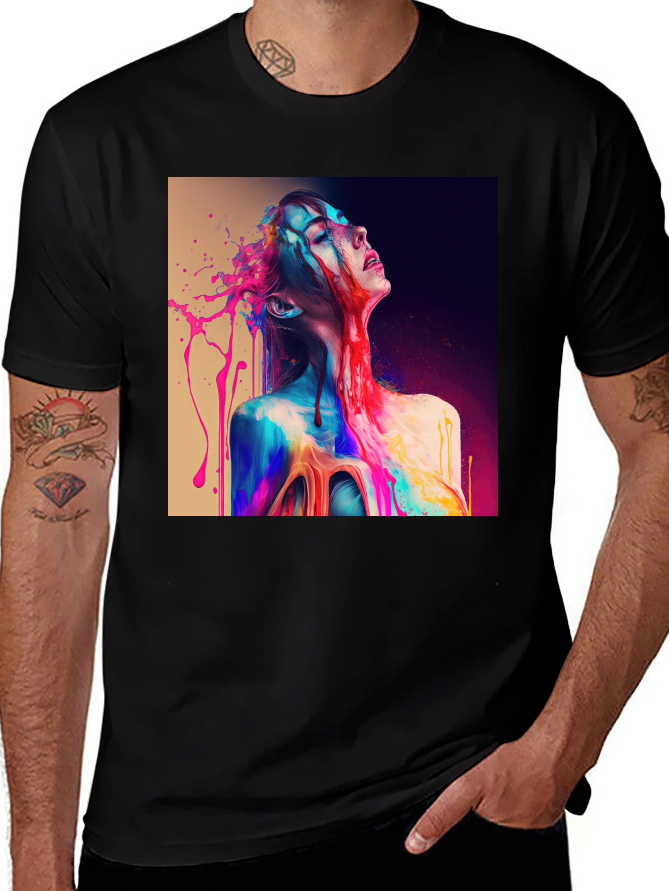 Variant 28 of Artistic Expression Tee: Colorful Woman Portrait
