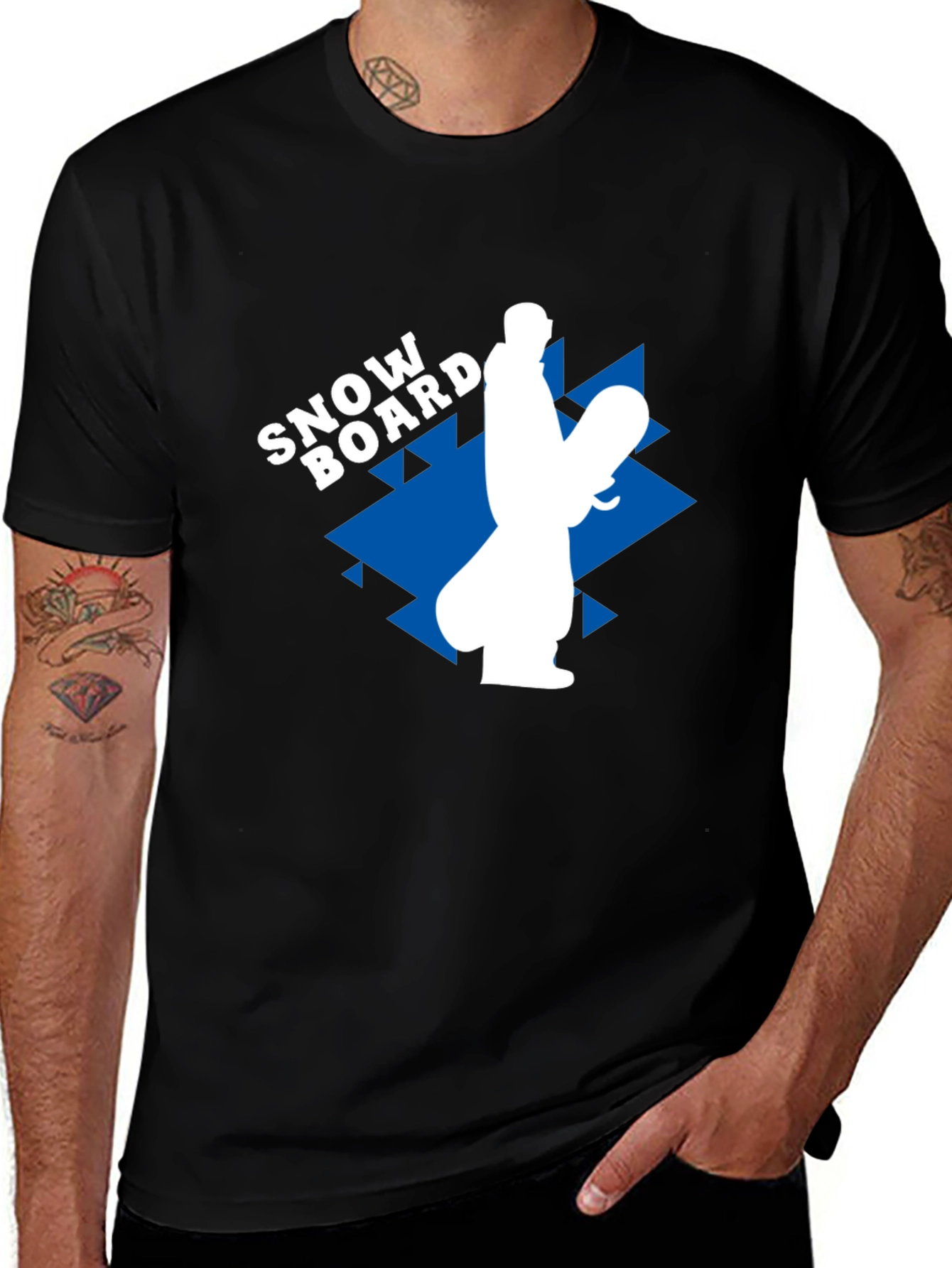 Variant 15 of Snowboard Graphic Tee - Black Casual T-Shirt