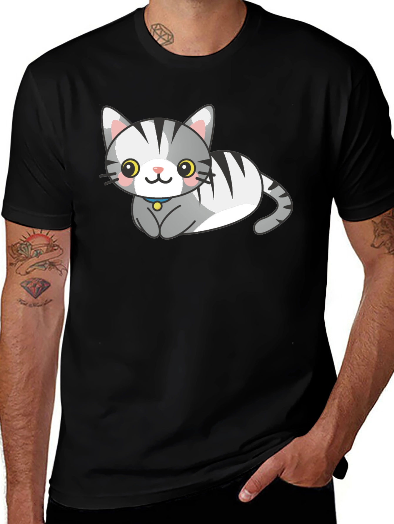 Variant 6 of Cute Cartoon Cat Graphic Tee