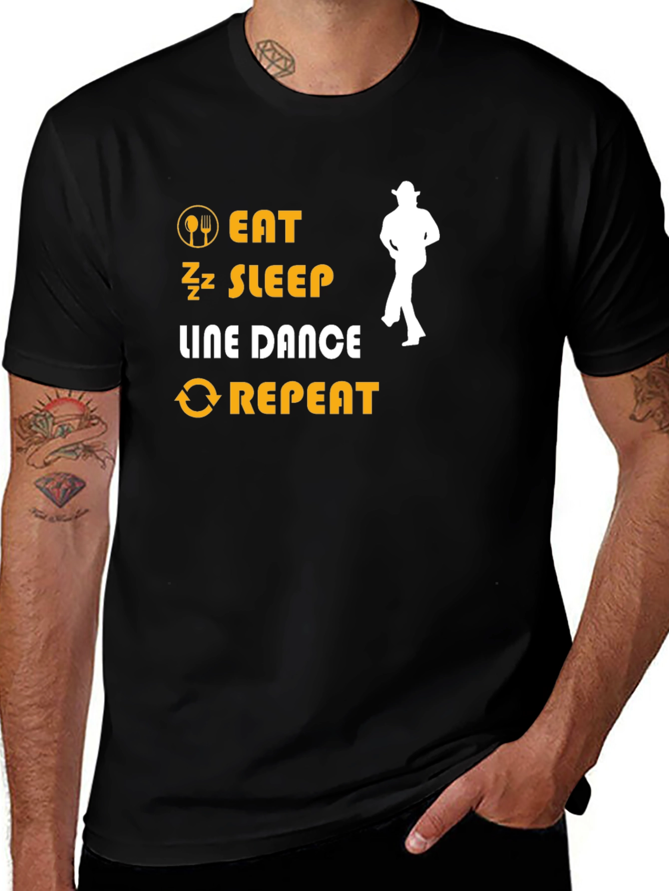 Variant 4 of Eat Sleep Line Dance Repeat T-Shirt
