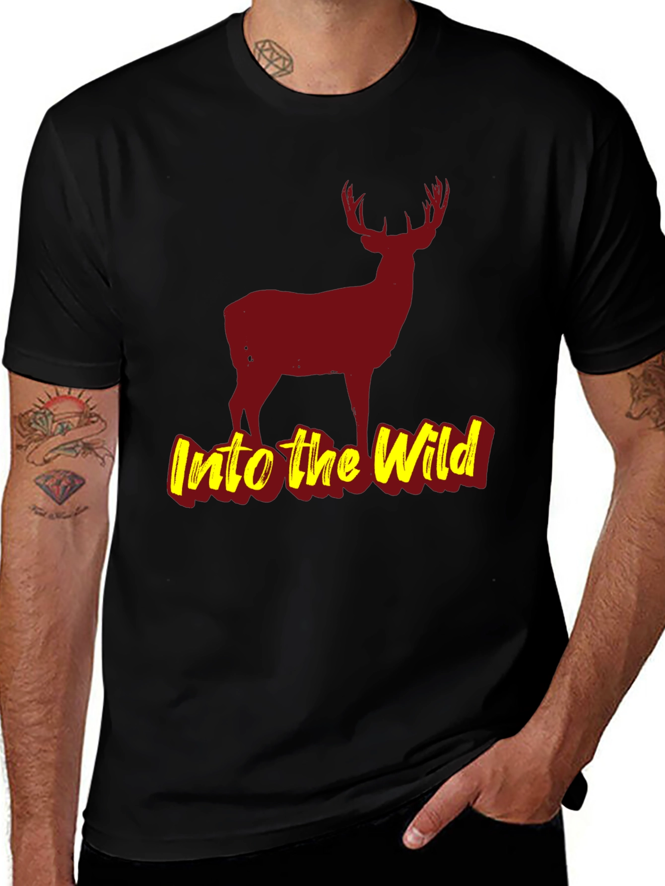 Variant 24 of Into the Wild Black Deer Graphic T-Shirt
