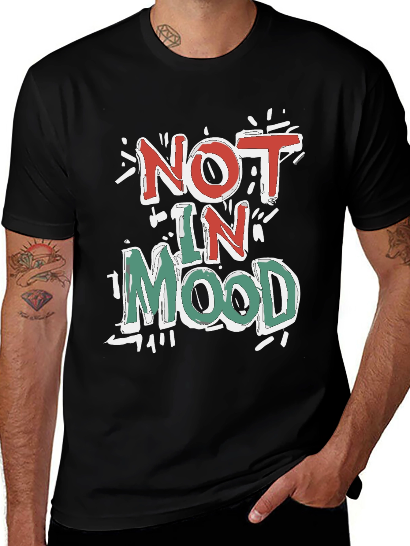 Variant 19 of Not in Mood Graphic Tee - Casual Cotton T-Shirt