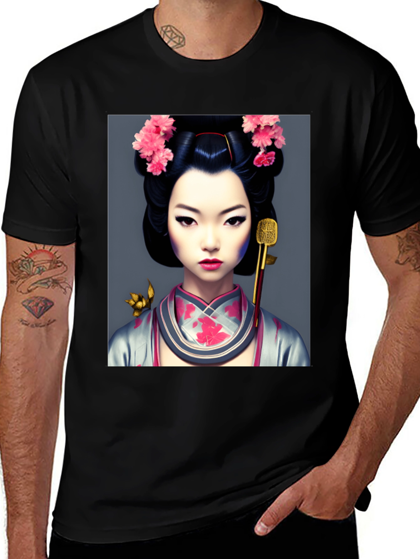 Variant 26 of Geisha Art Black T-Shirt