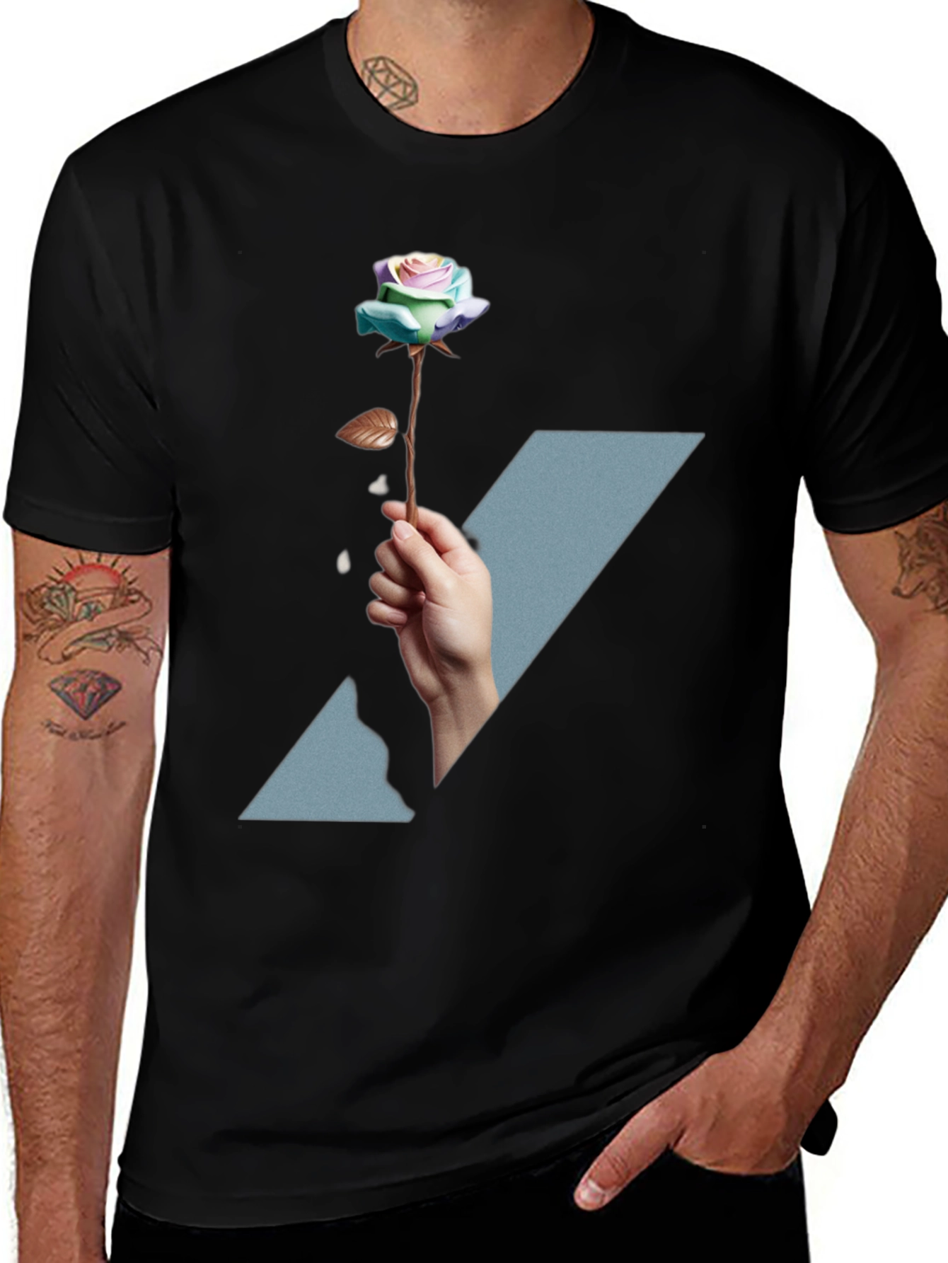 Variant 4 of Rose Graphic Tee - Men's Fashion T-Shirt