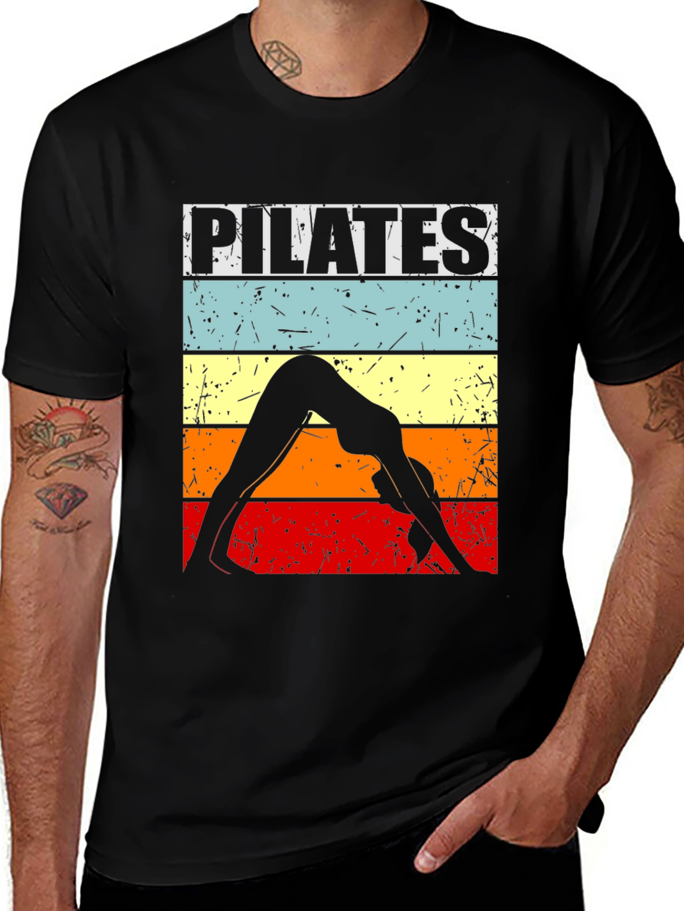 Pilates Retro Graphic Tee - Yoga Fitness T-Shirt