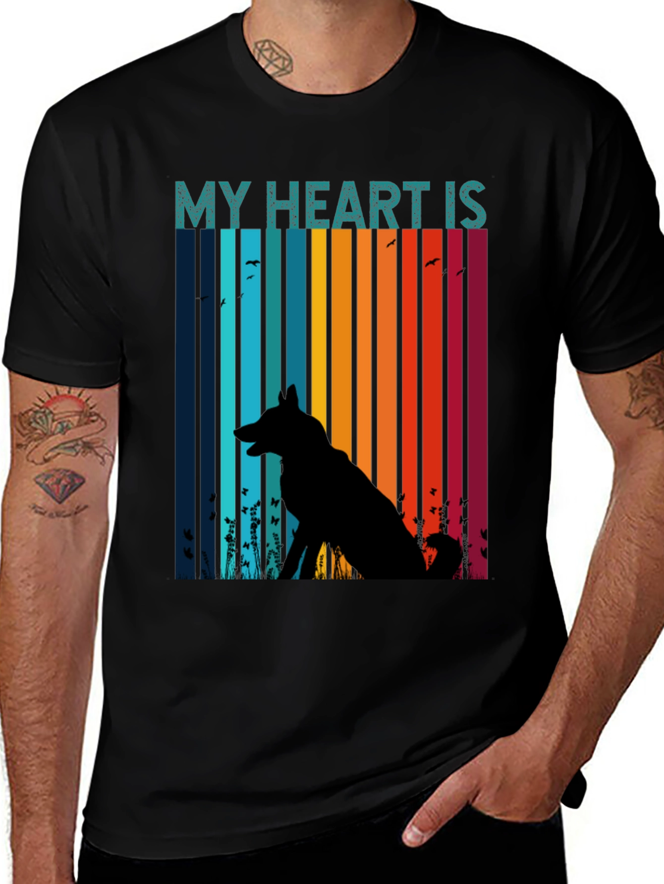 Variant 23 of My Heart Is With My Dog Unisex T-Shirt