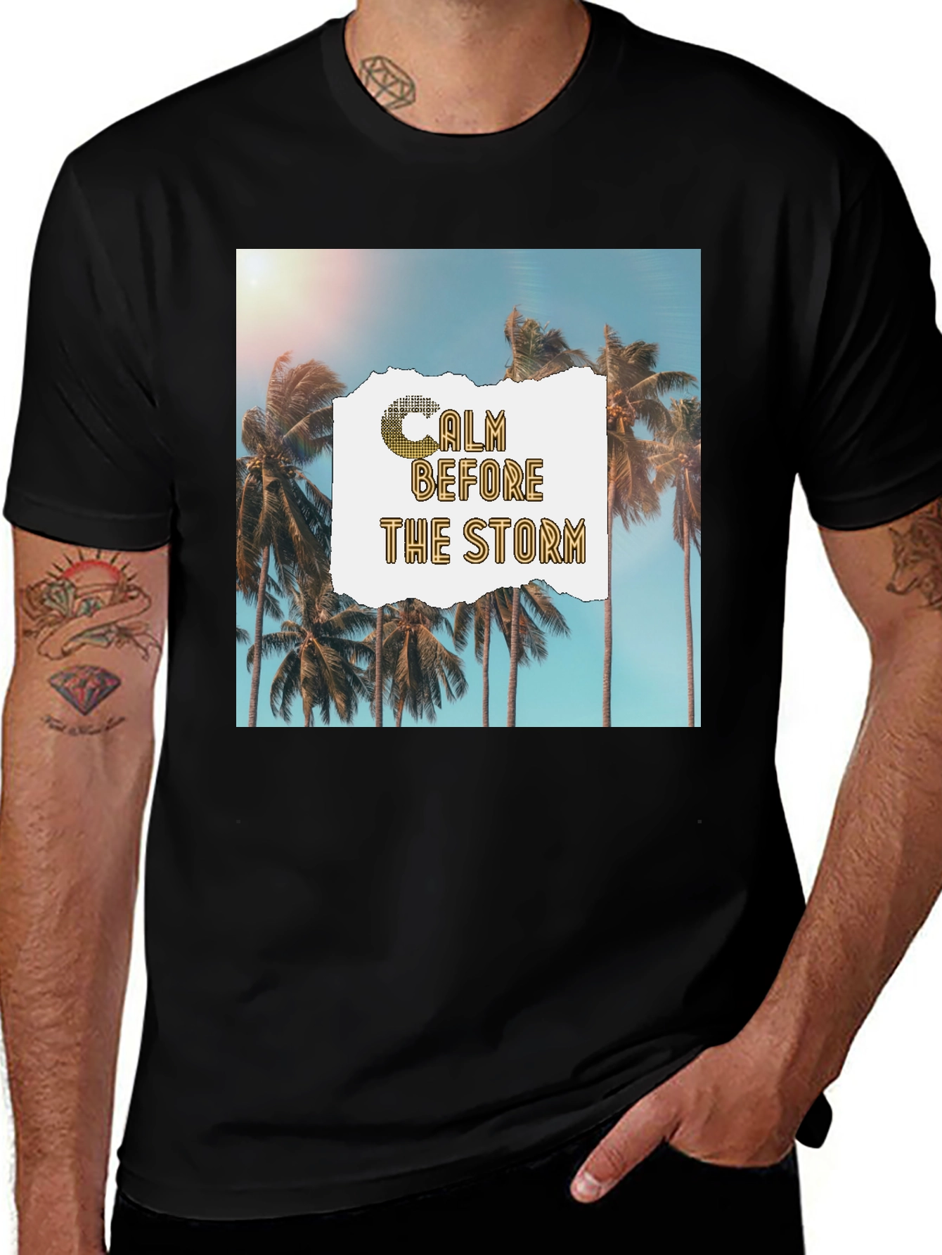 Variant 22 of Calm Before The Storm Palm Graphic T-Shirt