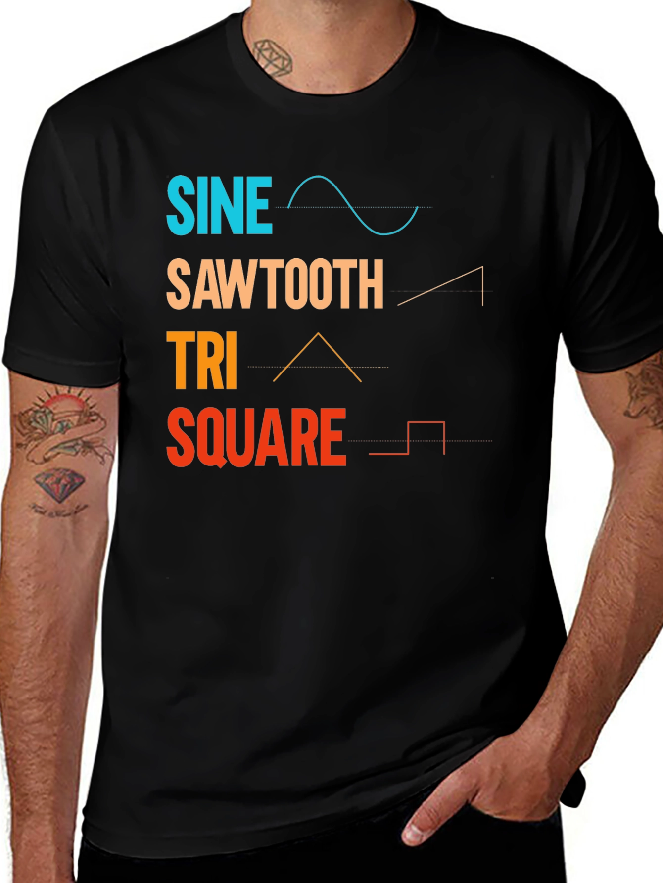 Sine Sawtooth Triangle Square Waveform T-Shirt