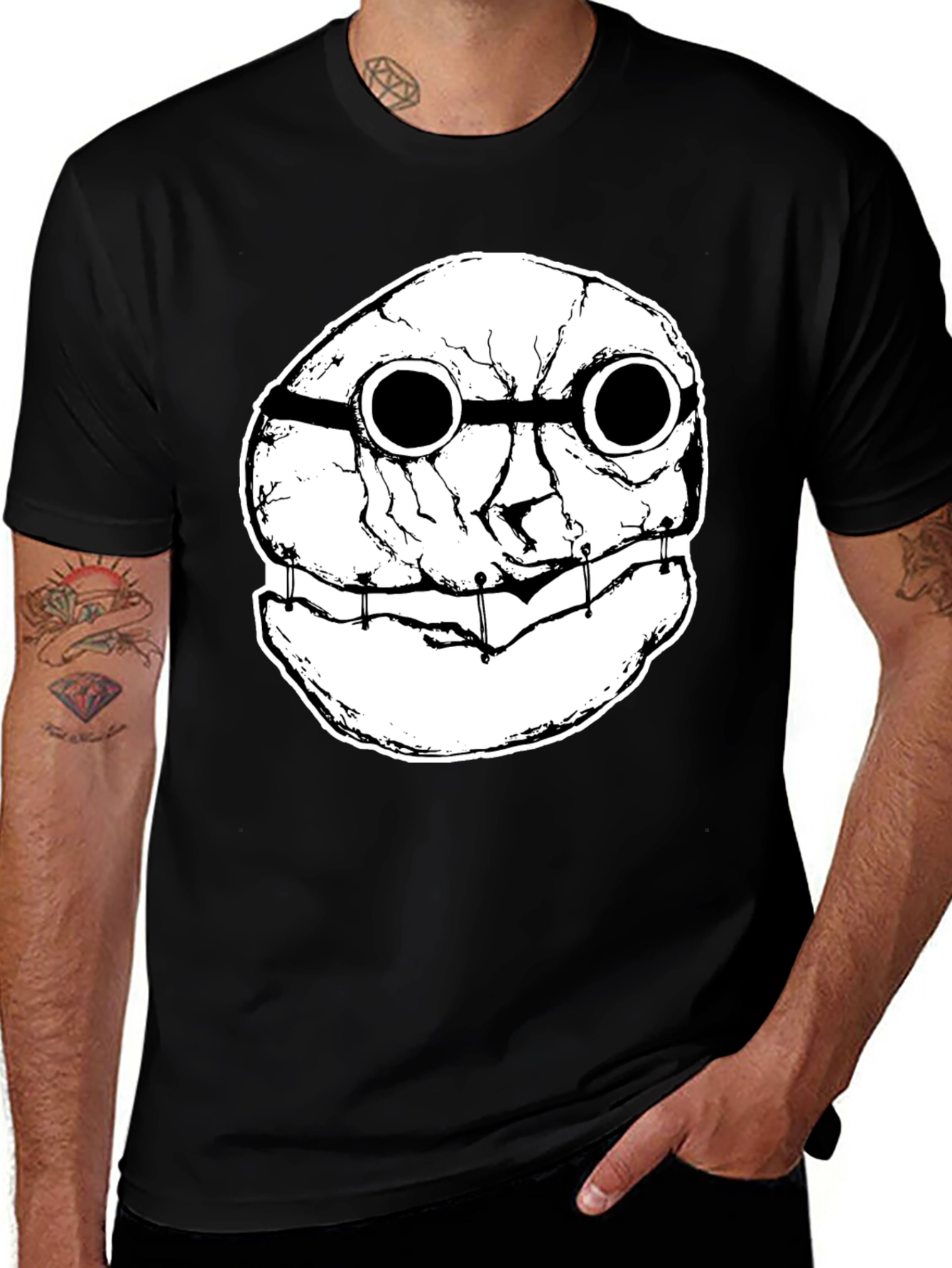 Variant 15 of Men's Graphic Tee - Abstract Mask Design