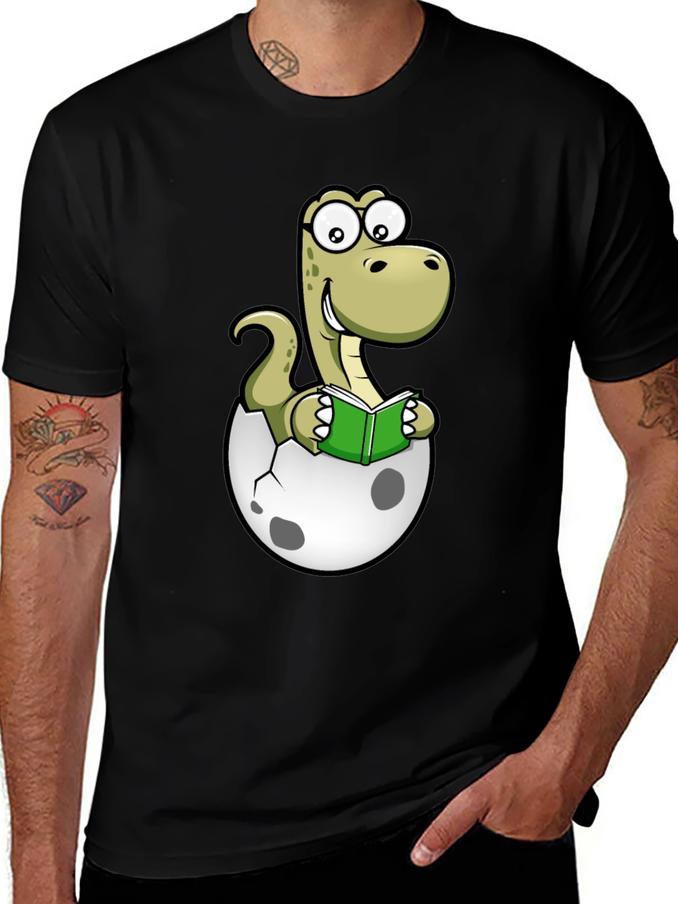 Variant 4 of Dino Hatchling Reader T-Shirt