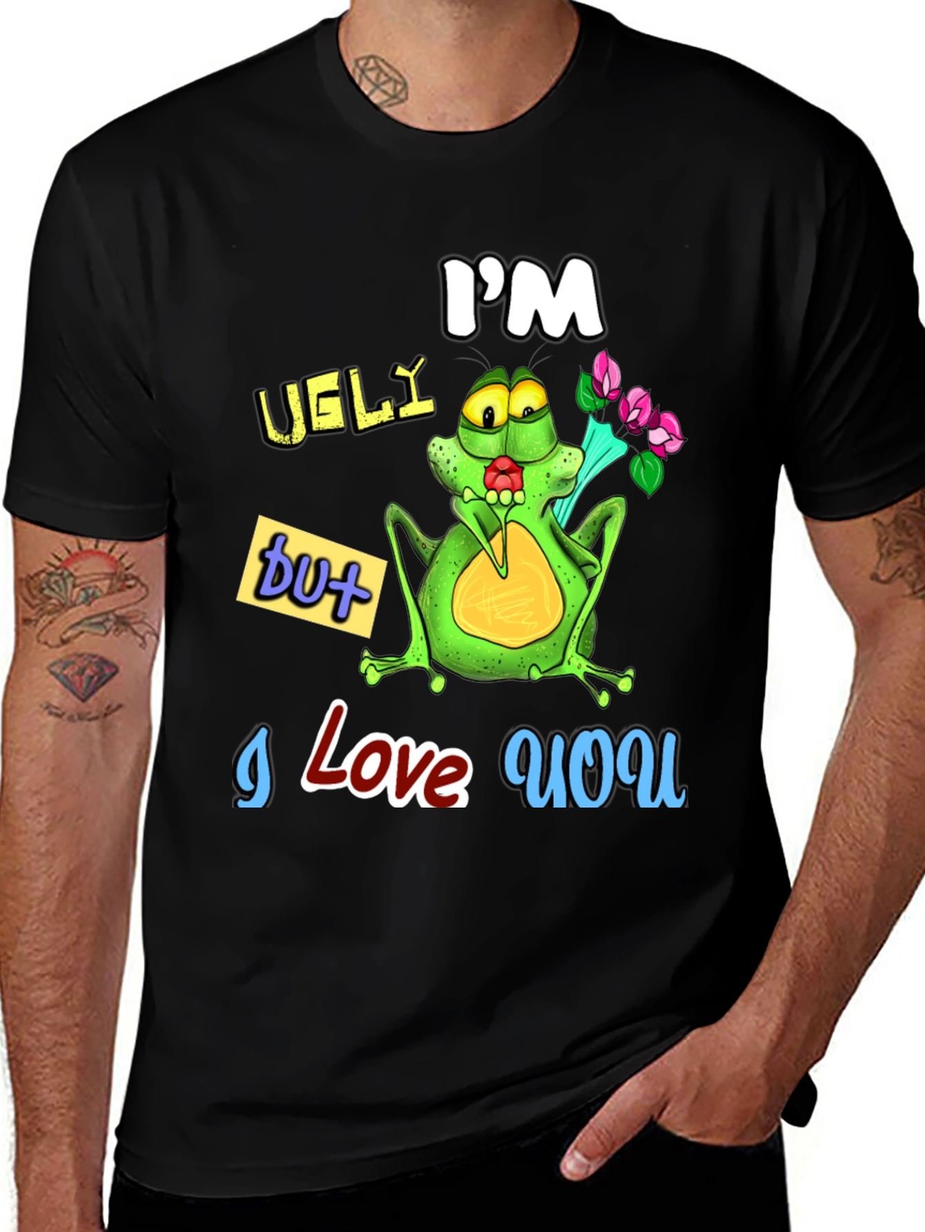 Variant 9 of Ugly Frog I Love You Graphic Tee