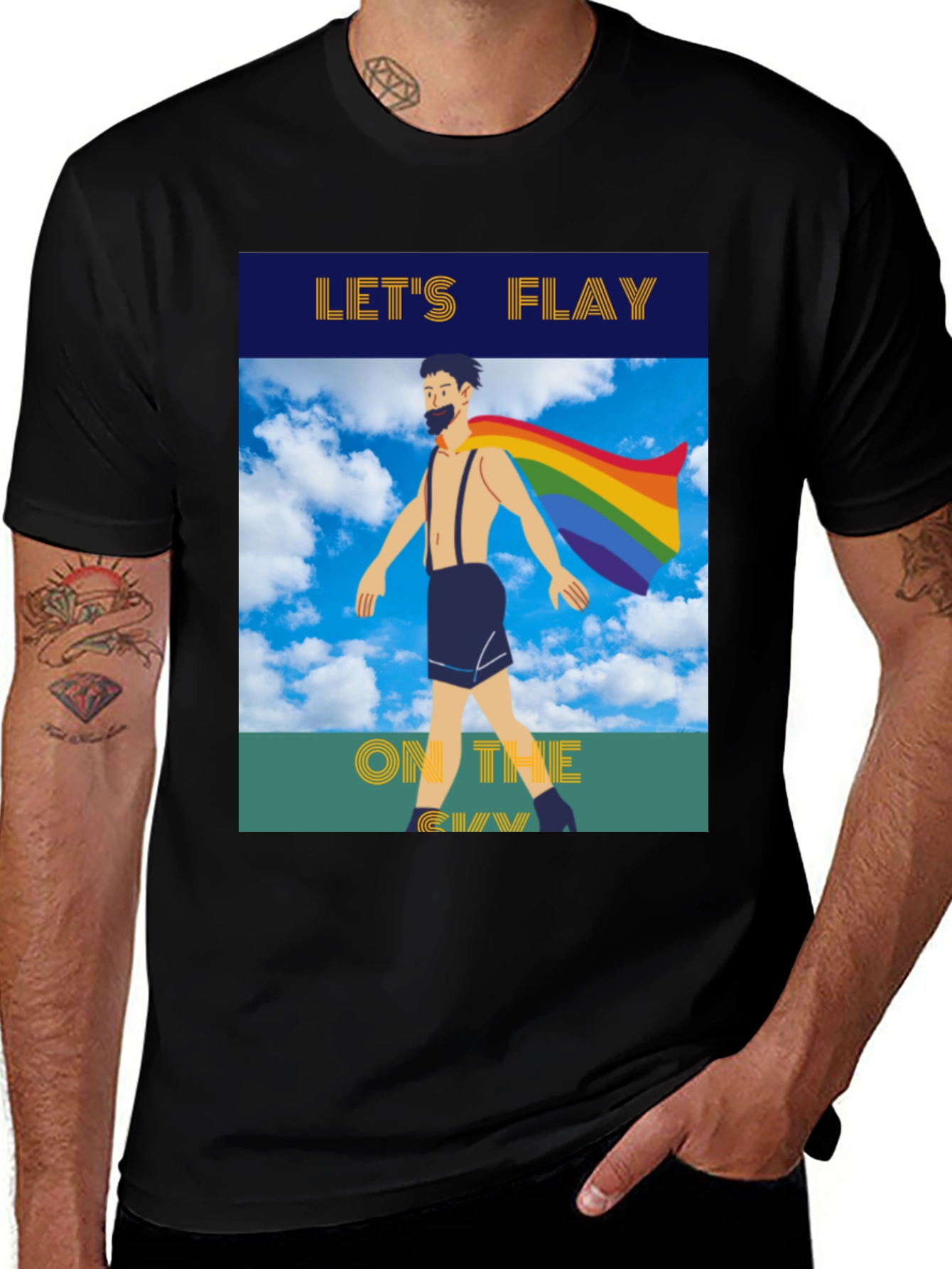 Variant 3 of Let's Flay on the Gay T-Shirt Pride Tee