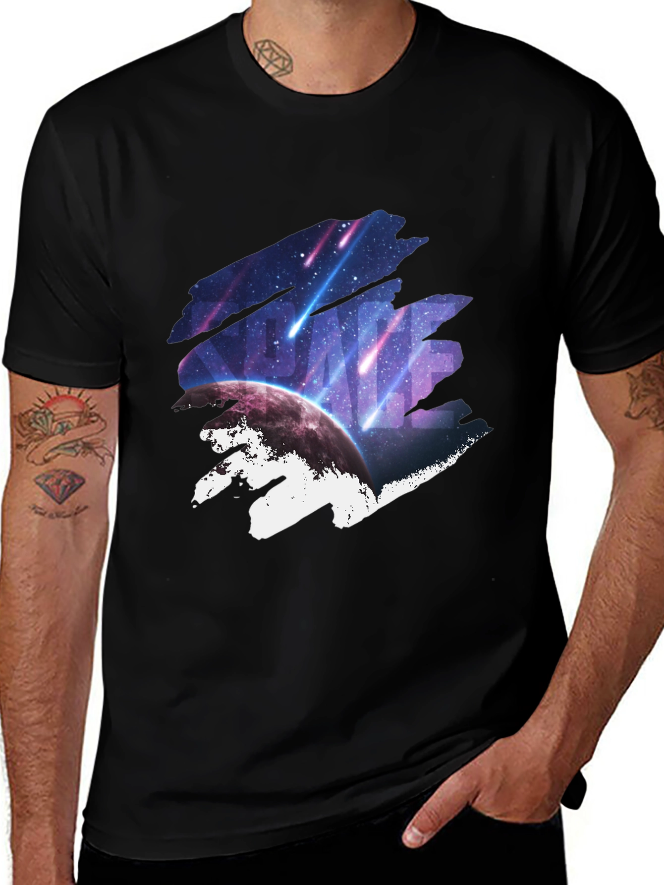 Variant 19 of Galaxy Planet Meteor Shower Graphic T-Shirt