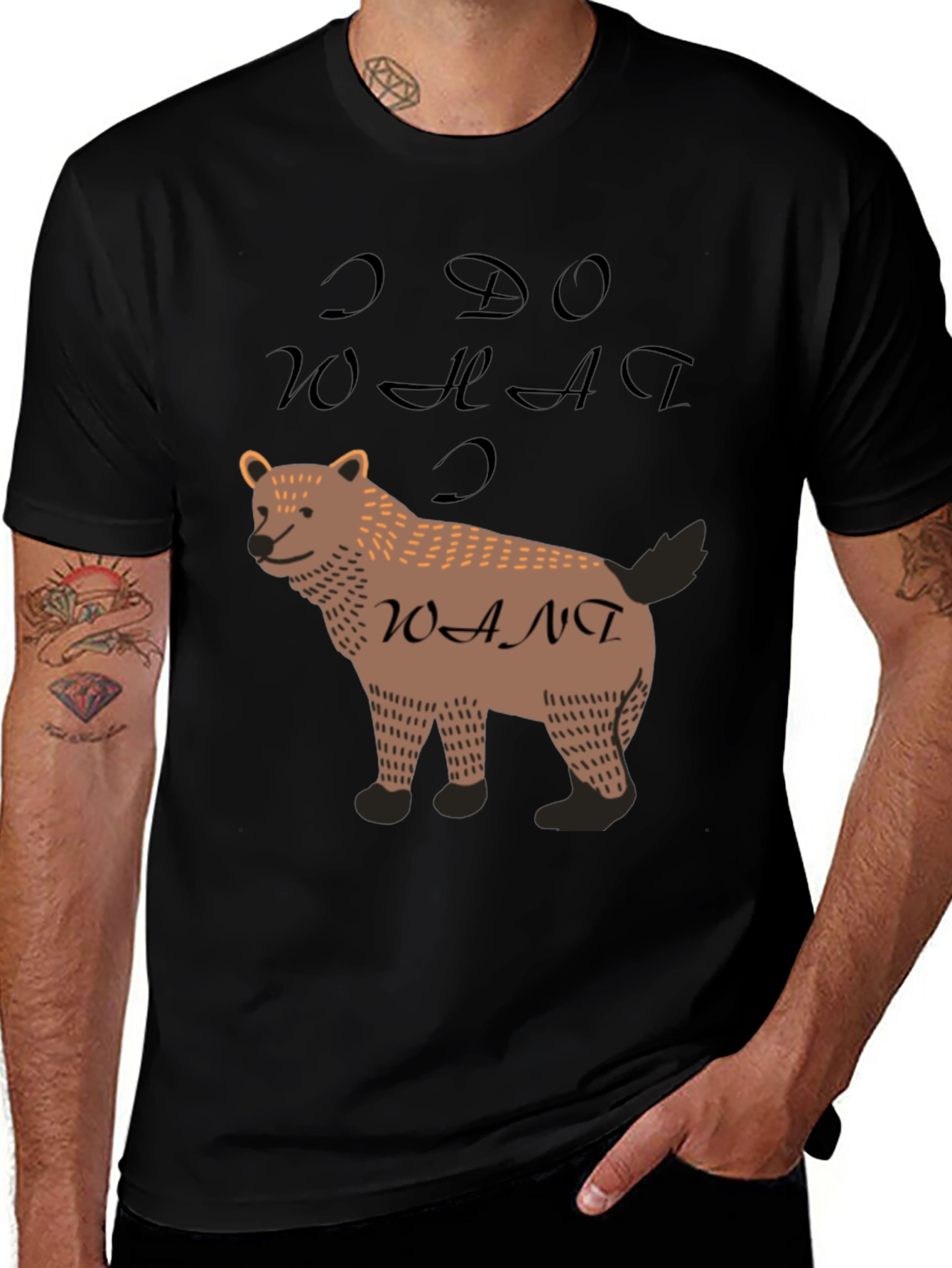 Variant 6 of I Do What I Want Bear Graphic Tee