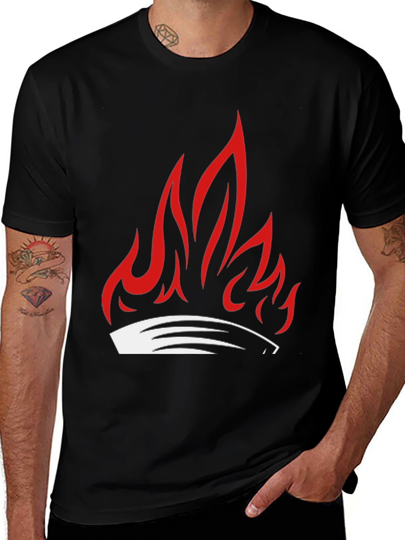 Variant 17 of Flame Graphic Black T-Shirt