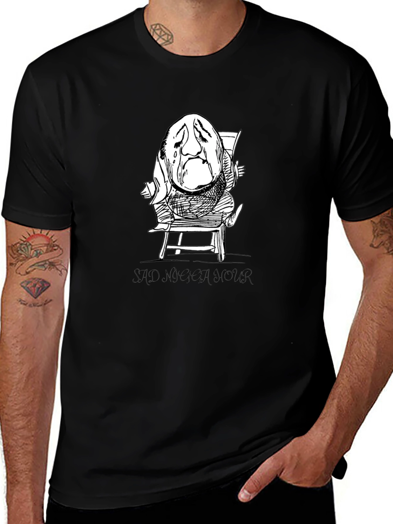 Variant 27 of Sad Man's Humor Graphic Tee - Black