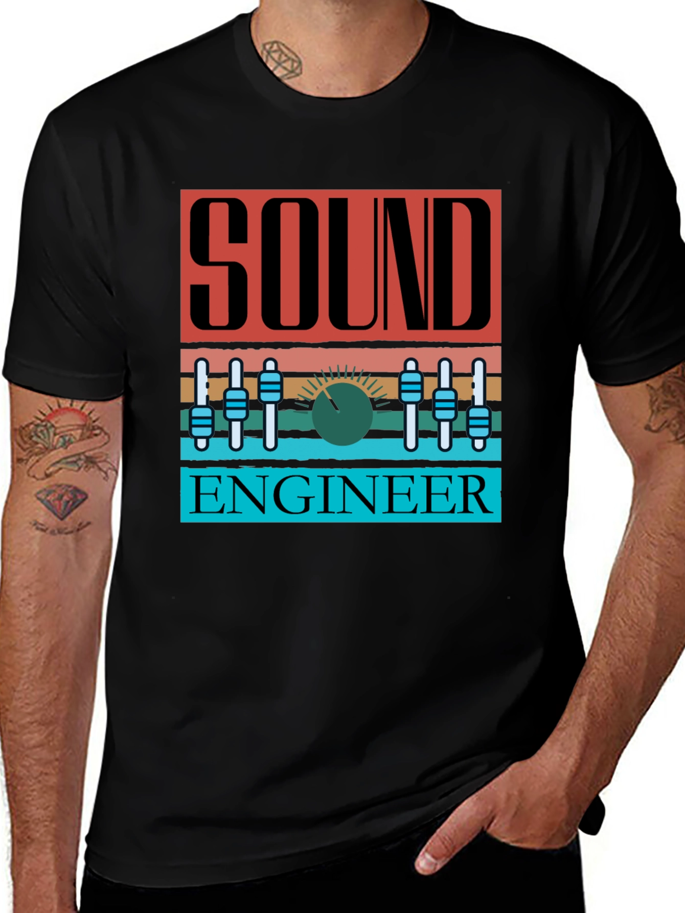 Variant 24 of Sound Engineer Graphic T-Shirt - Black