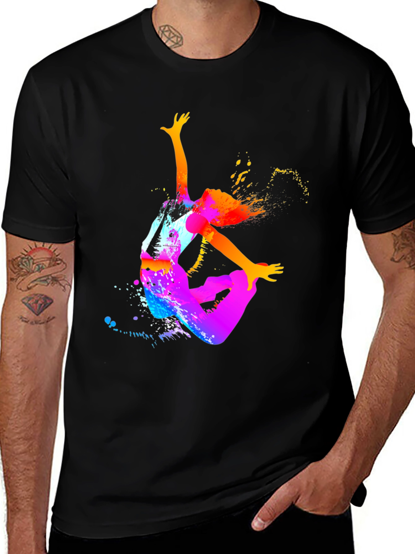 Variant 23 of Colorful Dancer Graphic Tee - Black