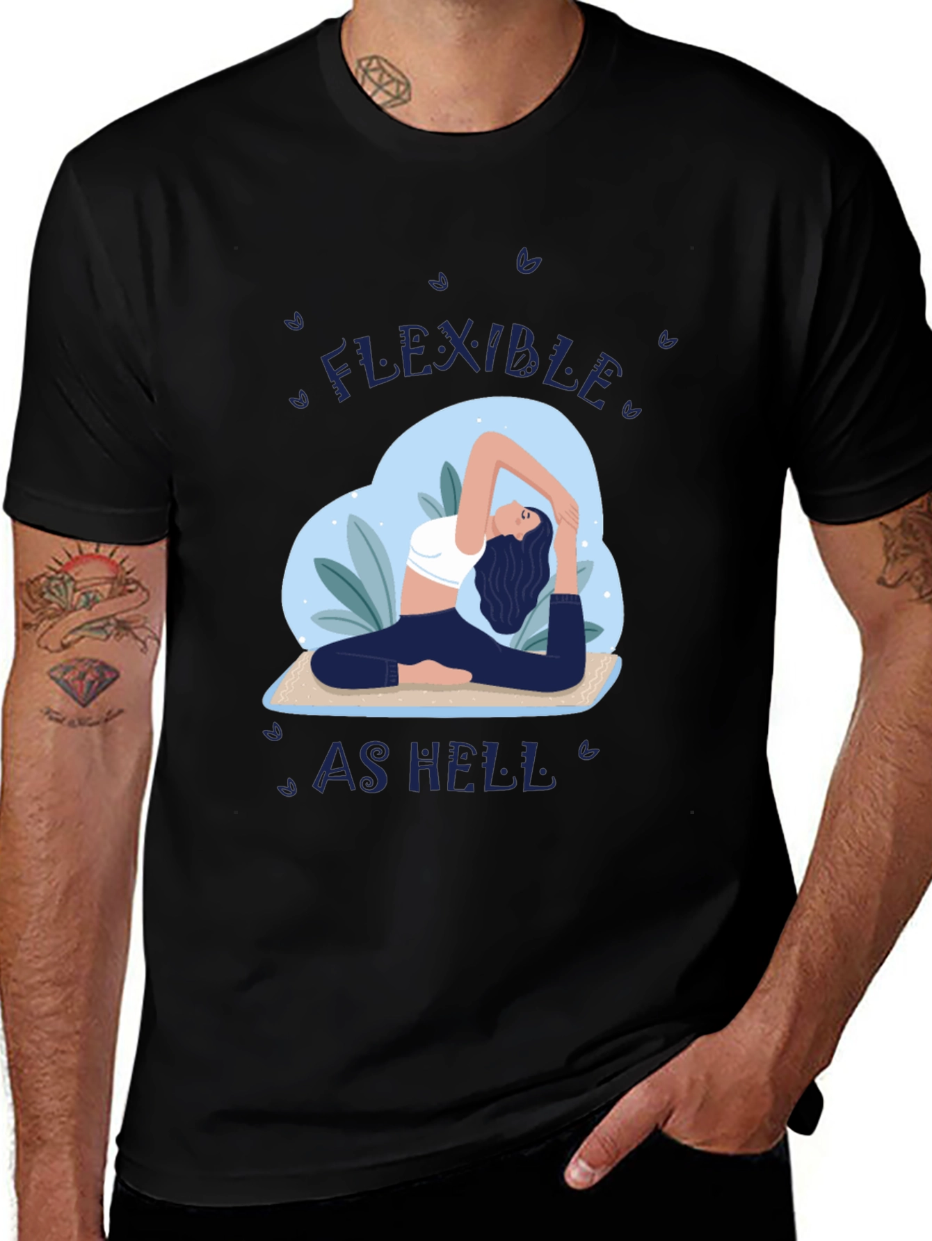 Variant 8 of Flexible As Hell Yoga T-Shirt - Black